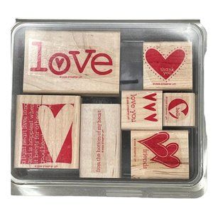 Rubber Stamps Lot of 7 LOVE and HEARTS 2006 Stampin Up